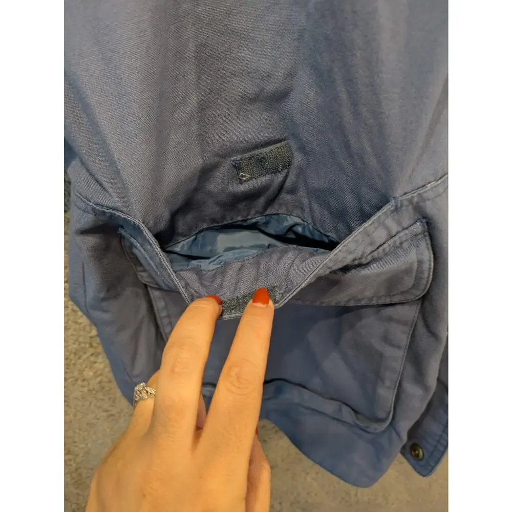 Eddie Bauer Vintage Chore Coat, Barn Jacket Leather Collar Utility Workwear - Picture 8 of 14